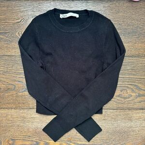 Black Long Sleeve Zara Crop Top